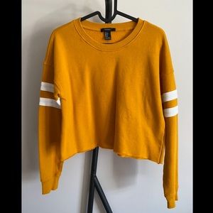Forever 21 Mustard Yellow Cropped Long Sleeve
